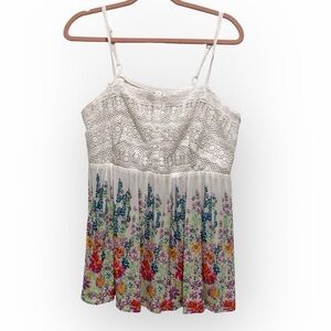Torrid Floral Lace Babydoll Tank Top - Boho Camisole - Size 0 / Large